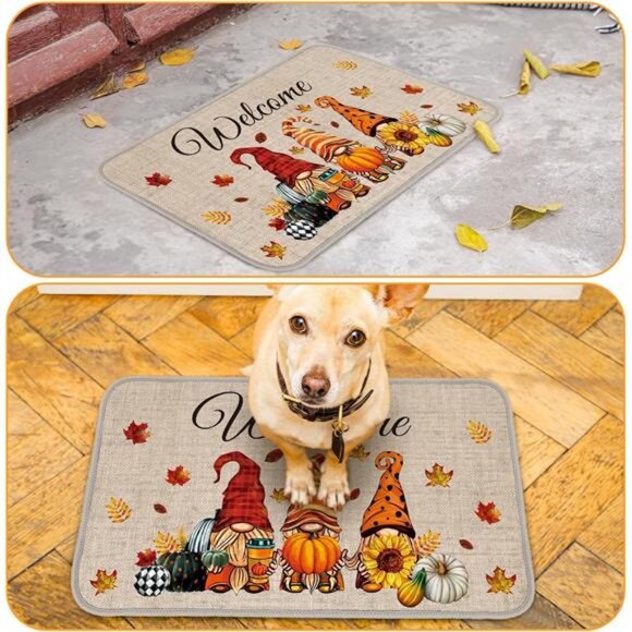 Winter Fall Door Mat‎ Non Slip Farmhouse Welcome Mats 27.6x15.7 Inches - Picture 6 of 7
